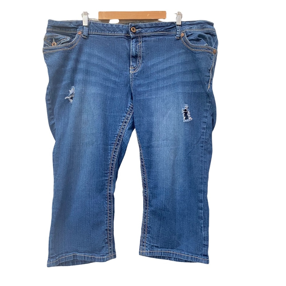 Jade Jeans distressed cropped blue jeans size 24